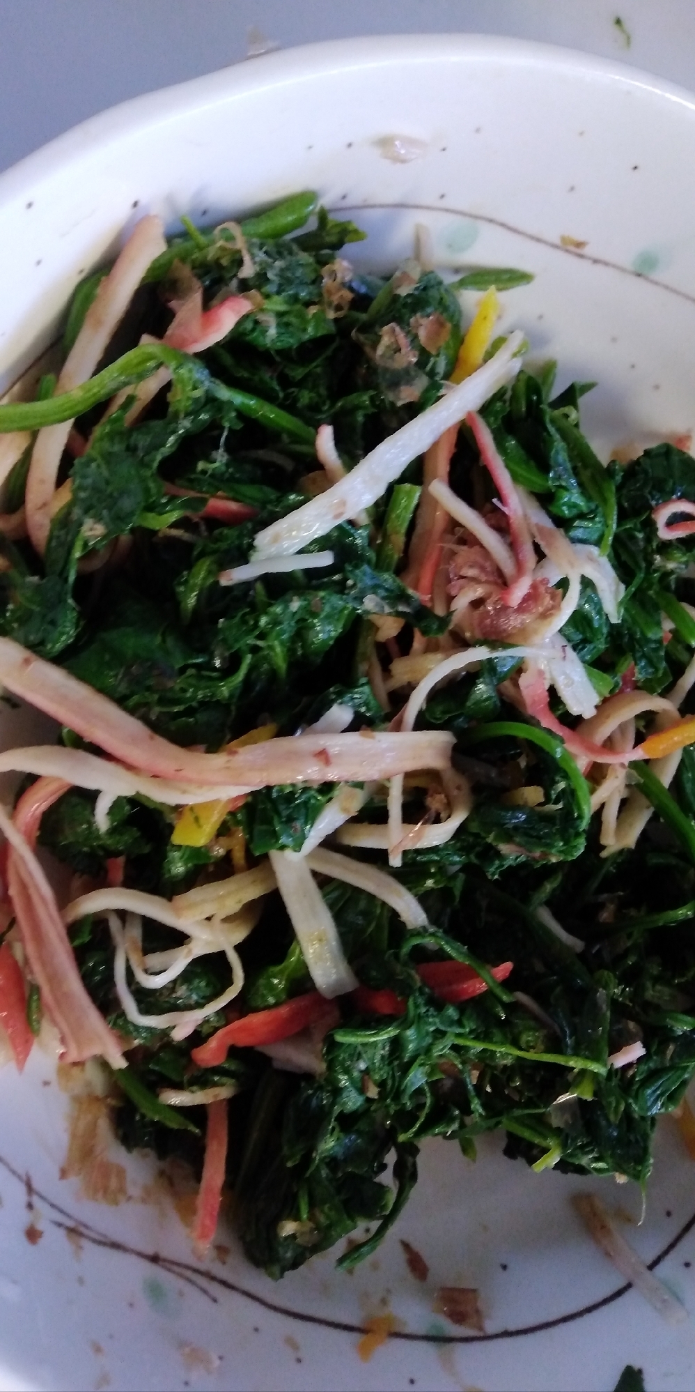 7倍濃縮麺つゆを使った、ほうれん草のおひたし！