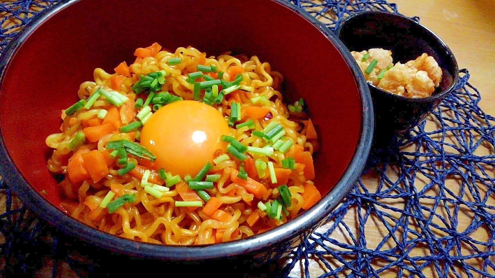 辛ラーメンを使用した汁無し辛麺( ﾟДﾟ)ヒーハー