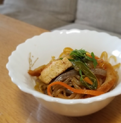 チャプチェ風★糸こんにゃくと牛肉と野菜炒め