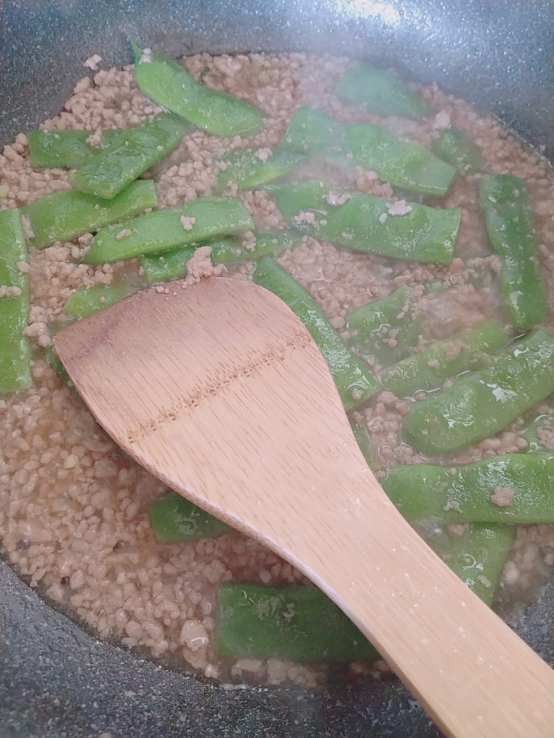 モロッコいんげんと挽肉煮