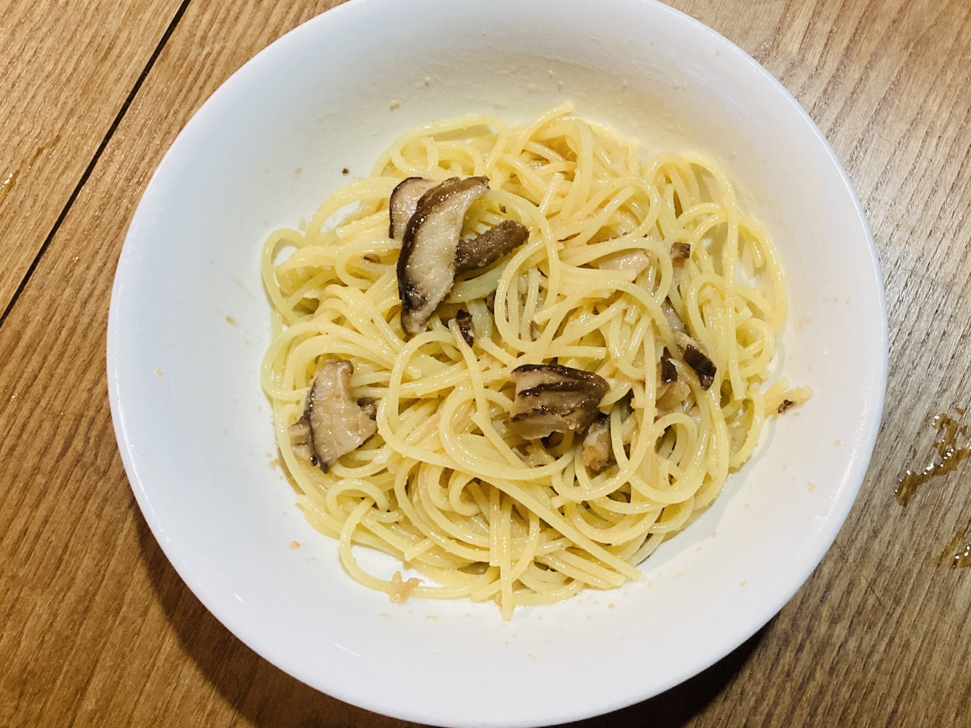 椎茸とたらこのパスタ