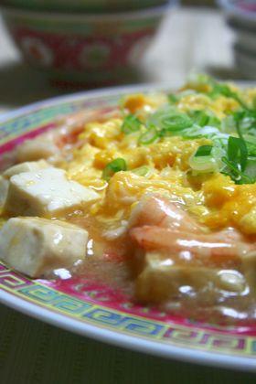ふんわり卵とえびと豆腐煮