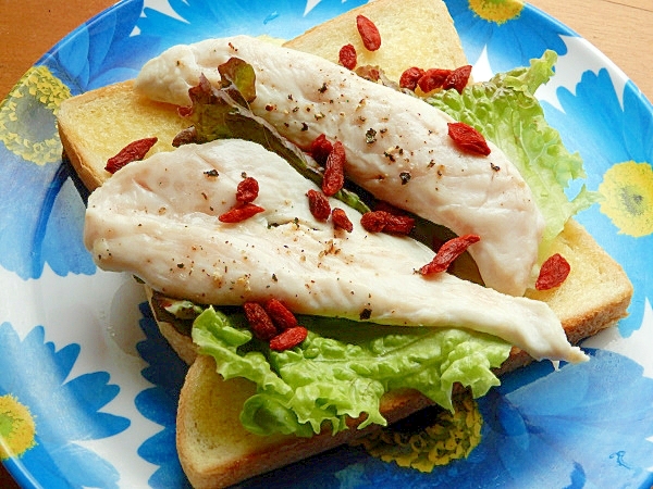 早い!オーブントースターで❤鶏ささみトースト♪