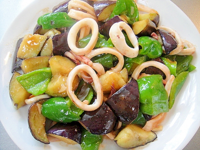 茄子とイカの中華炒め レシピ 作り方 By Mint74 楽天レシピ