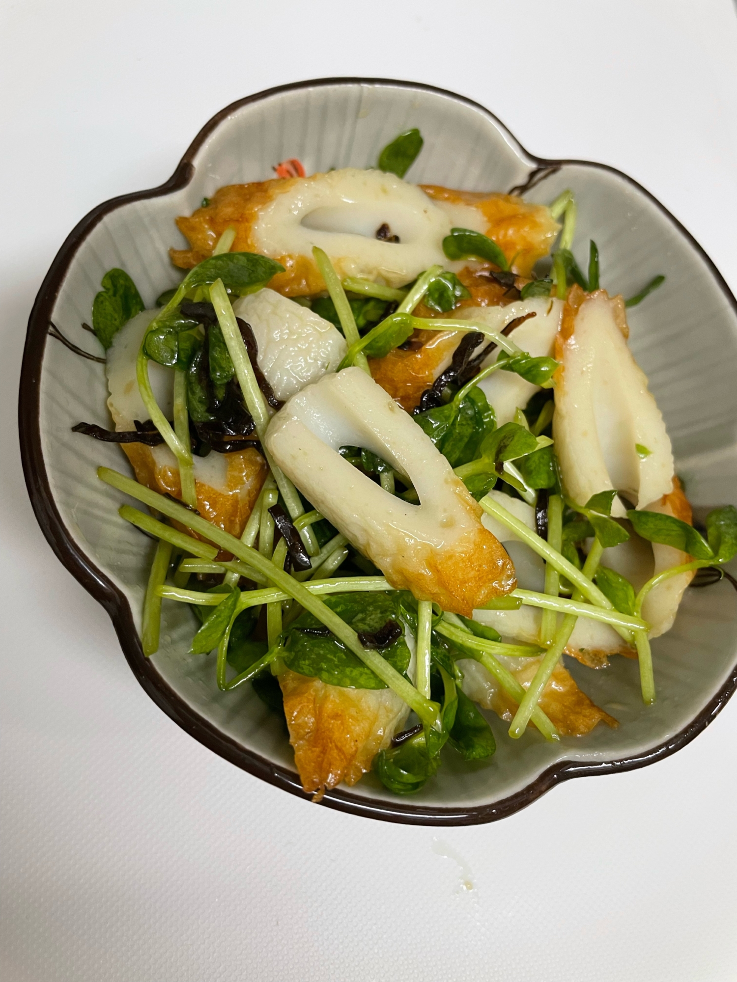 苗 塩 昆布 豆 豆苗の塩昆布和え♪ レシピ・作り方