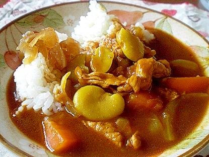 そら豆入りカレー