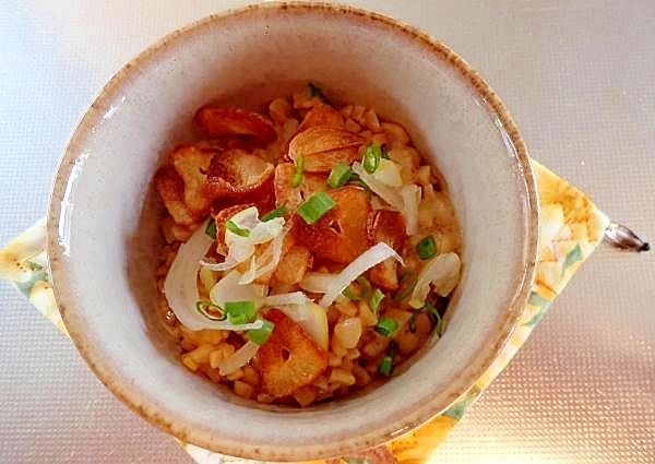 ガーリックチップ納豆　納豆苦手克服レシピ