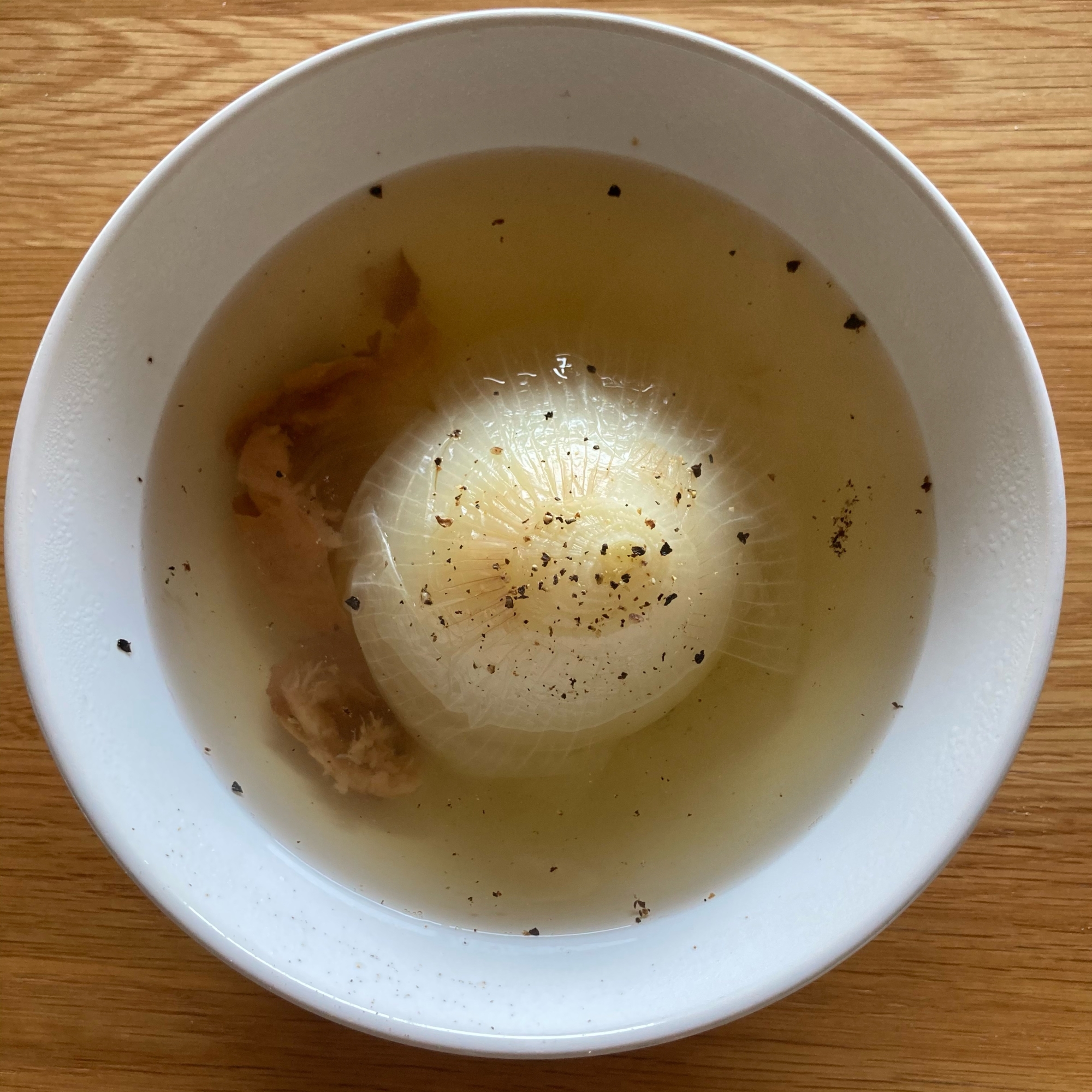 新玉ネギと梅のシンプルな和風スープ