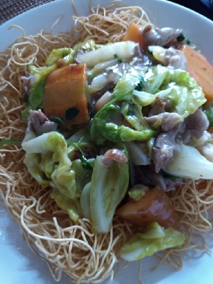 簡単♪野菜で皿うどん✧˖°かた焼きそば✧˖°