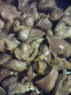 鶏の砂肝スタミナ炒め（にんにく風味）