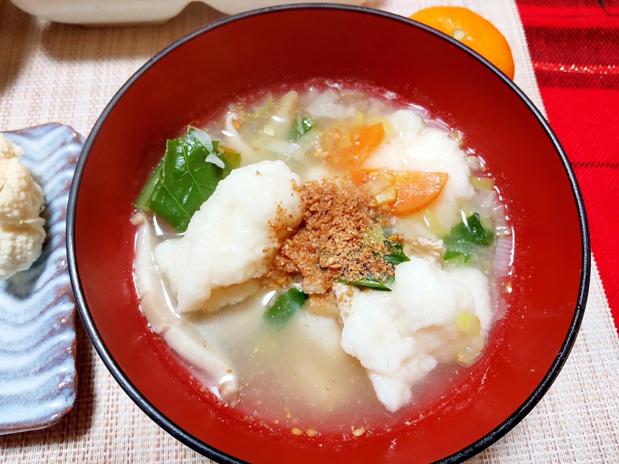 自然薯の団子汁風