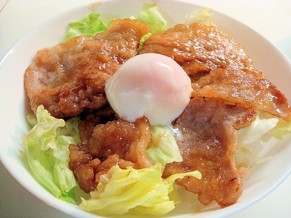 温玉がおいしい★のっけ豚てり丼~♪