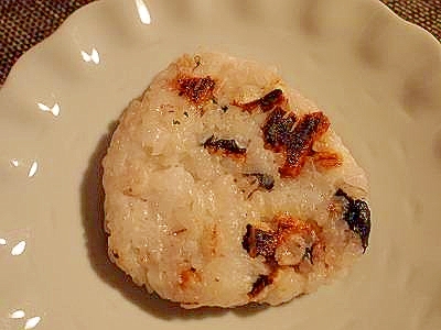 海苔おかき♪　生姜マヨで焼きおにぎり