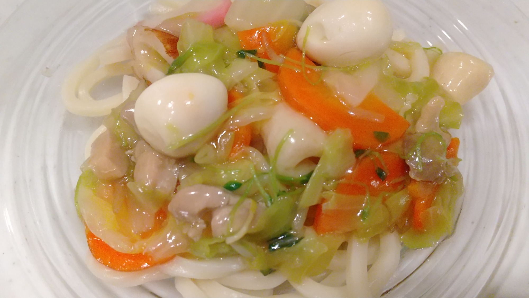 野菜たっぷり！栄養満点！中華あんかけうどん