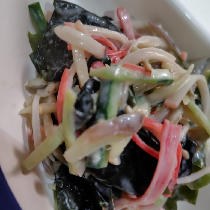おとなの味ᕷ*わかめとカニカマのマヨぽん和えꕤ୭*