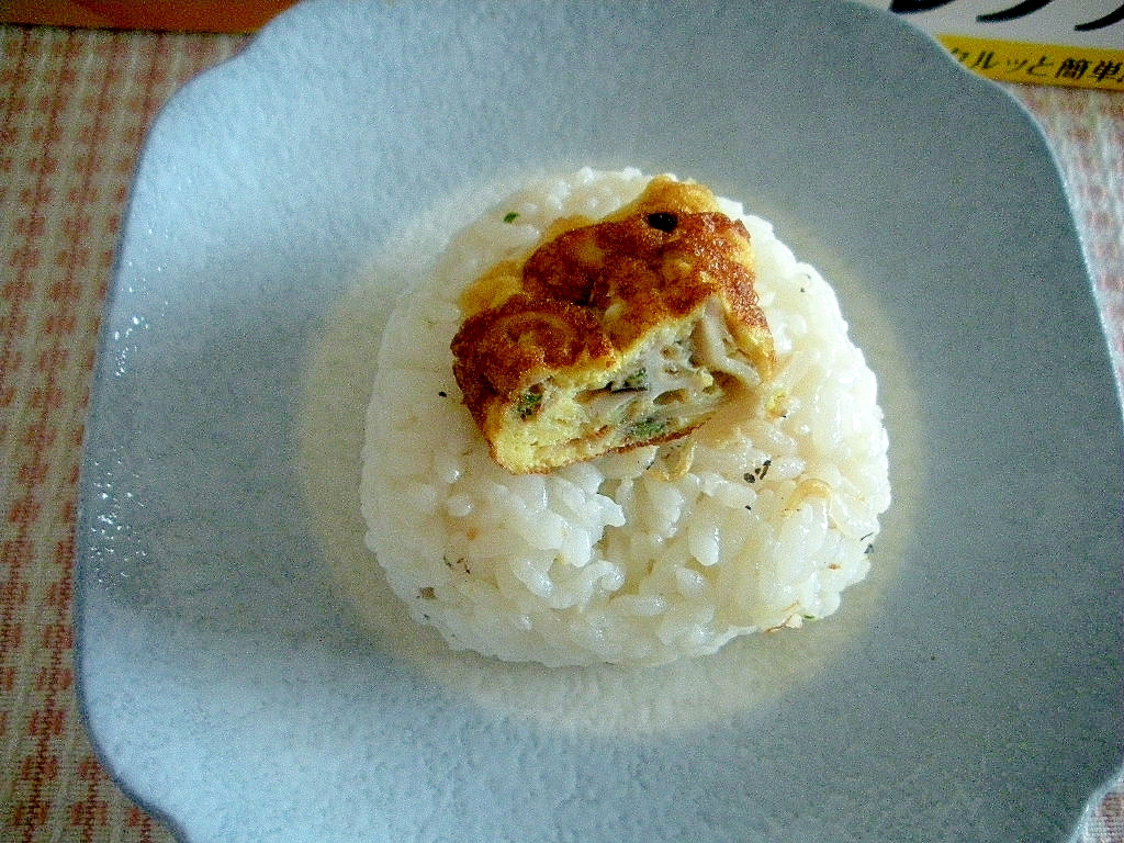 北海道☆塩麹キノコの卵焼きおにぎり☆