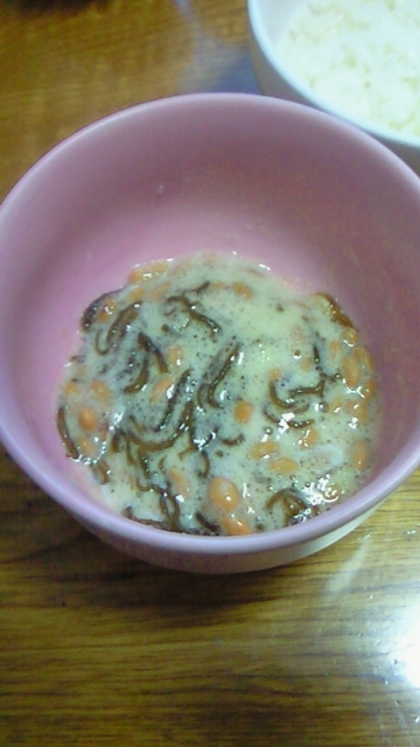 意外に美味♪もずく納豆！