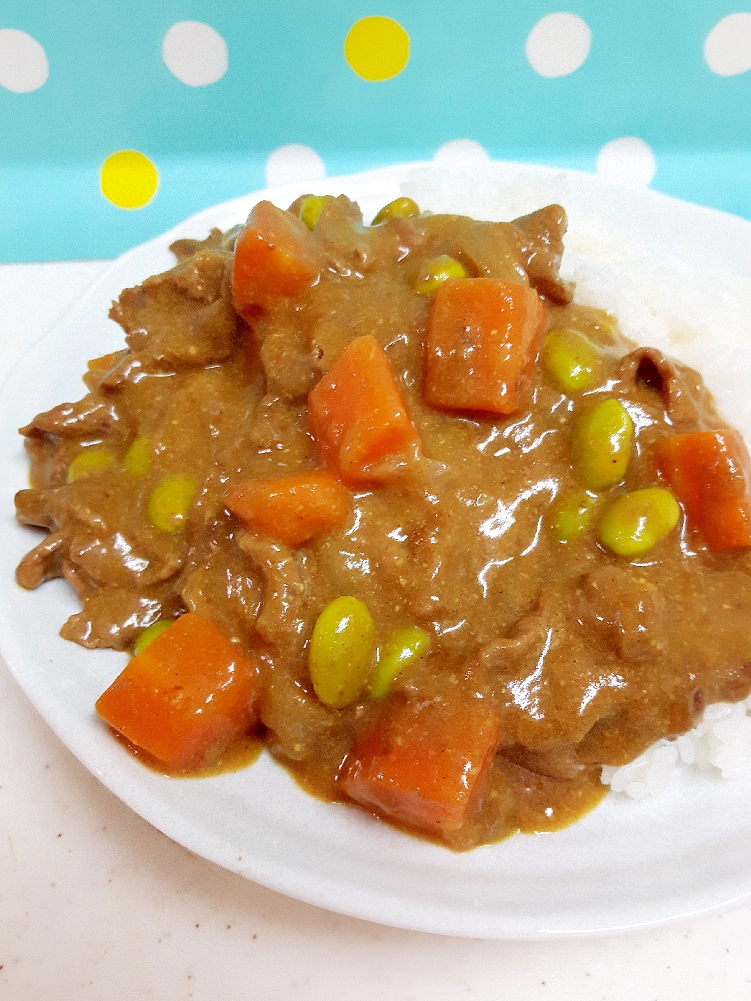 枝豆入り！(^^)さっぱり夏のヨーグルトカレー♪