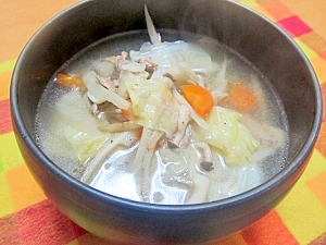 野菜たっぷり♡ダシダの豚肉スープ