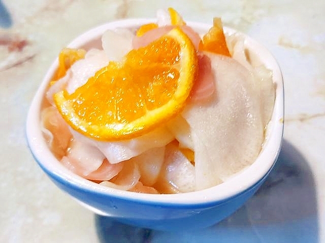 カンタンリンゴ酢で作る大根とガリのマリネ♪