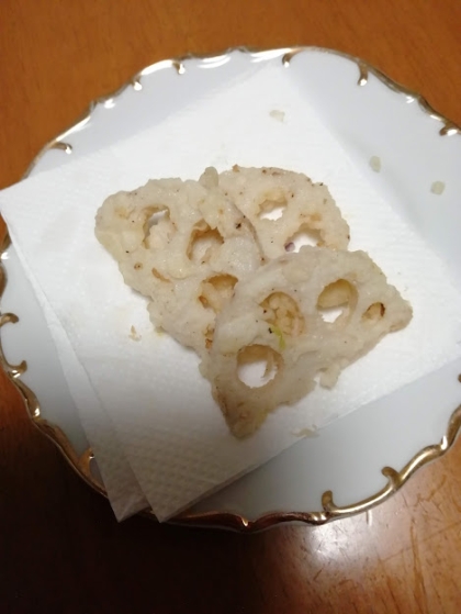 れんこんの天ぷらを作りました♪とっても美味しかったです！ごちそうさまでした♪
