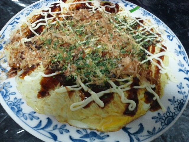 材料3つ!そうめんのお好み焼き