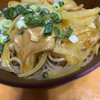 具沢山♪舞茸とごぼうのカレーつけ蕎麦