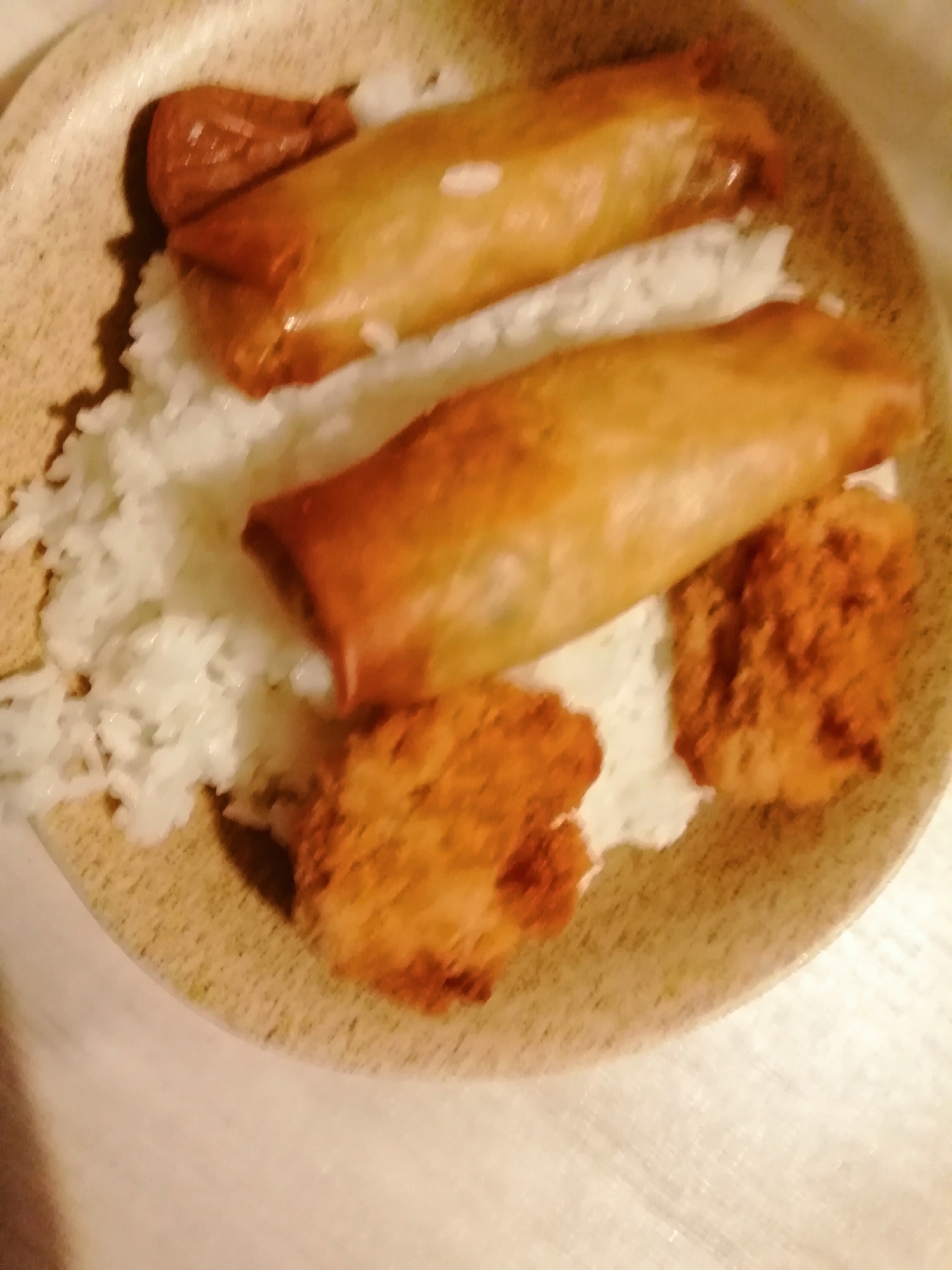 春巻き唐揚げライス