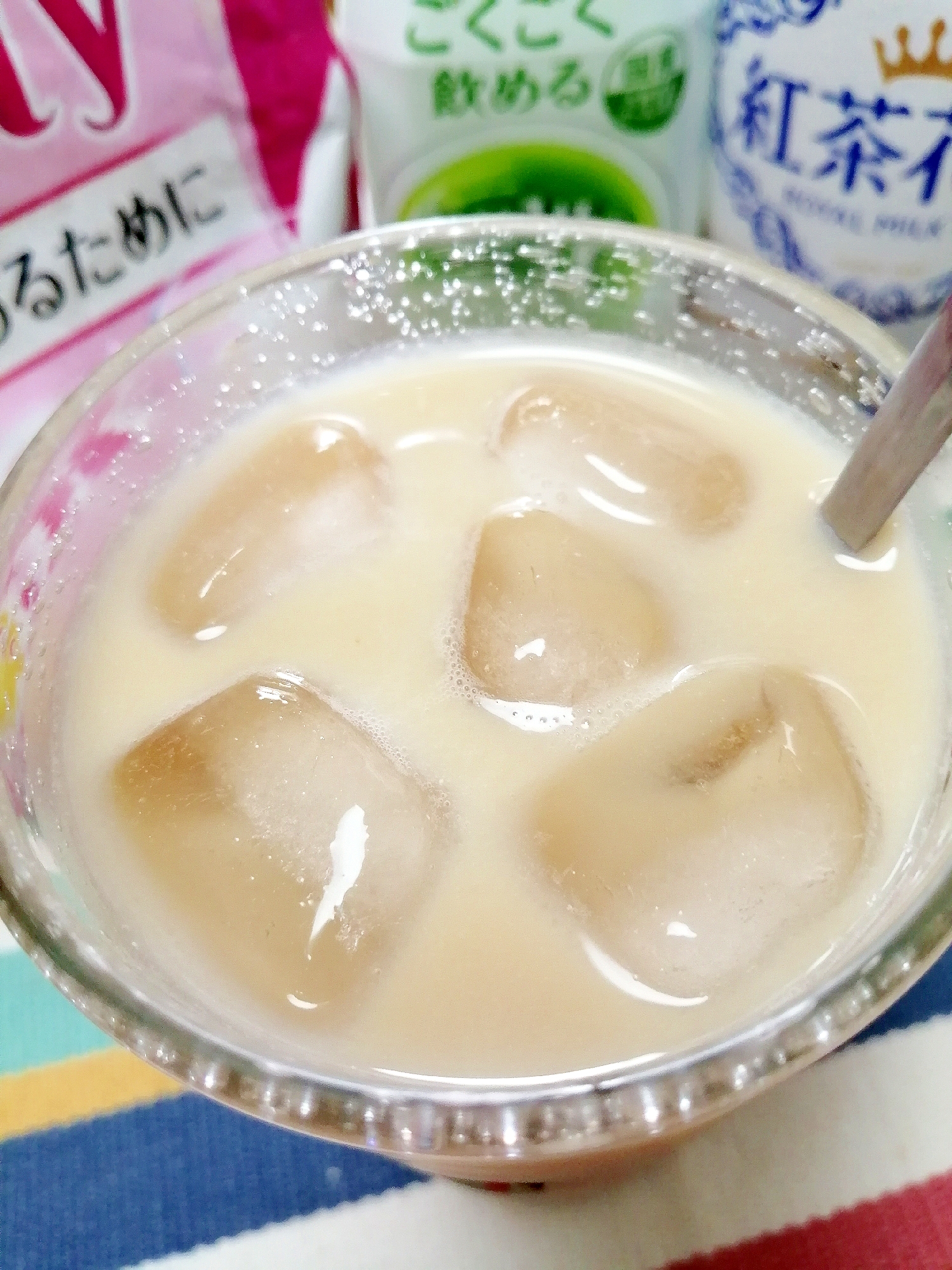 アイス☆プロテイン青汁ミルクティー♪
