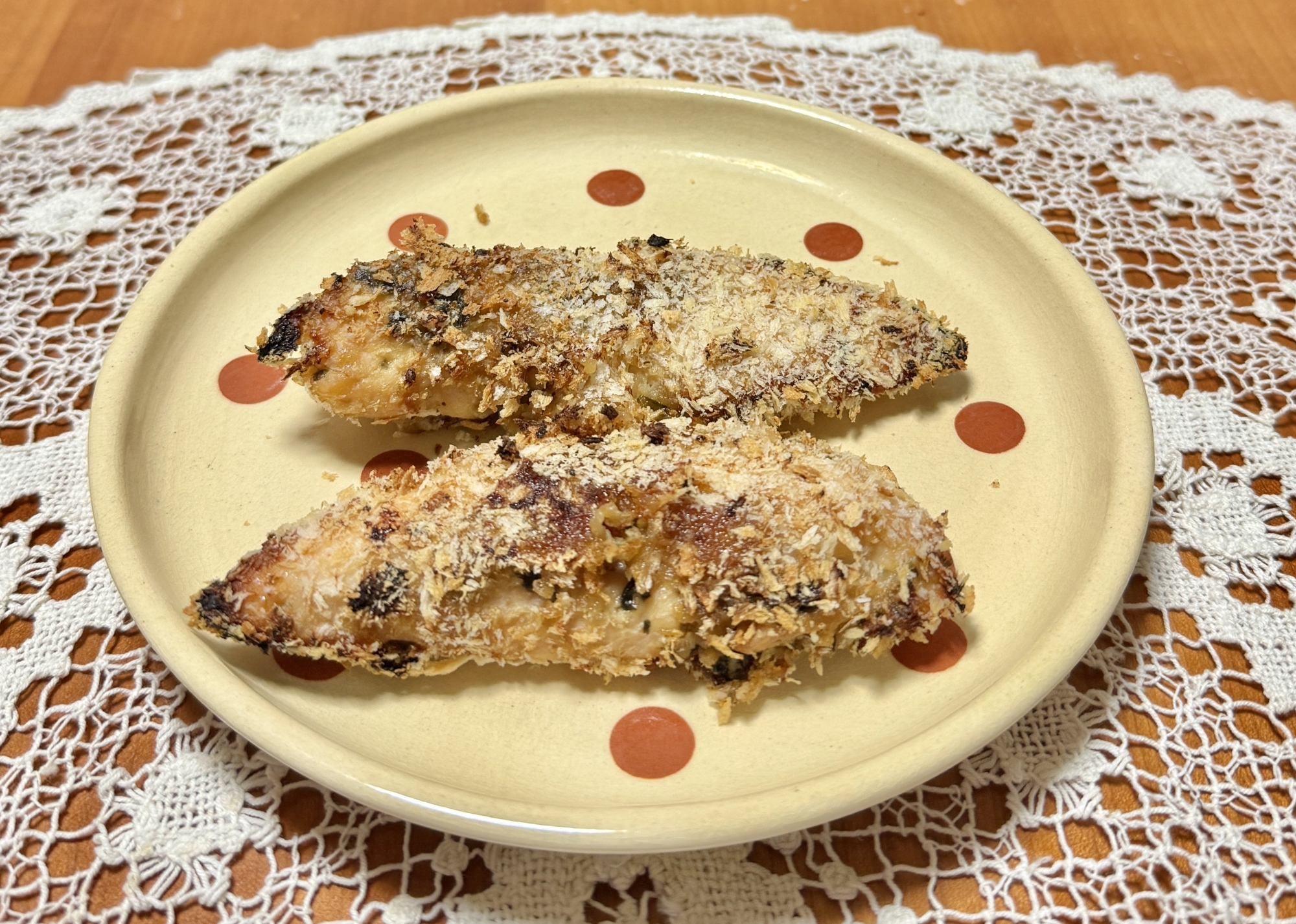 作り置きのニラ醤油麹で!鶏ささみの☆パン粉焼き