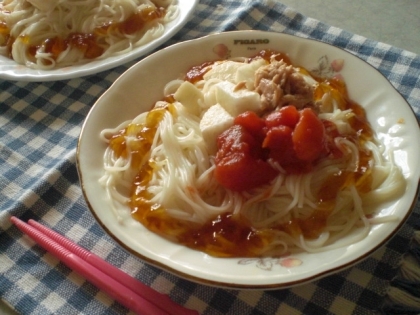 そうめんがキラキラ☆トマトそうめん☆デコ盛り