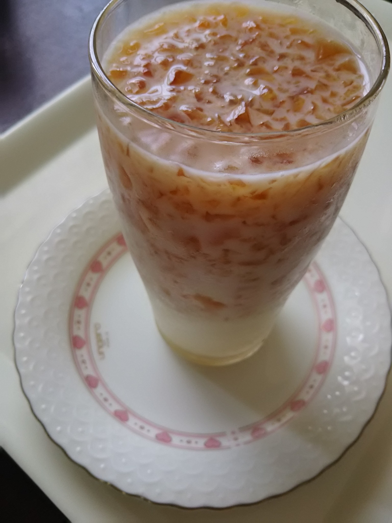 粉寒天で作る(^^)飲むルイボスティーゼリーミルク