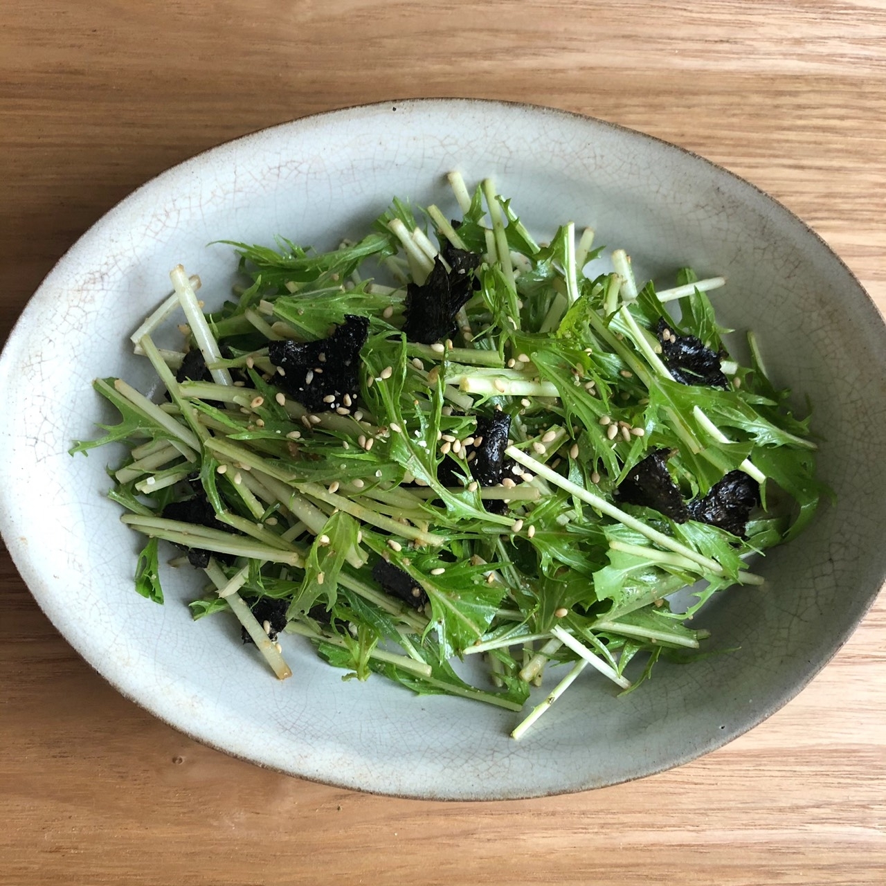 水菜と味海苔のサラダ