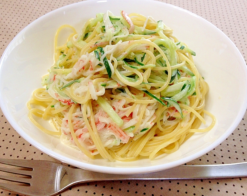 きゅうりとカニカマ☆パスタサラダ