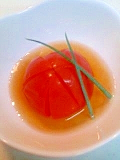 レンジで　まるごとトマトの含め煮