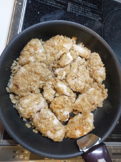 鶏肉のオートミール衣揚げ♪