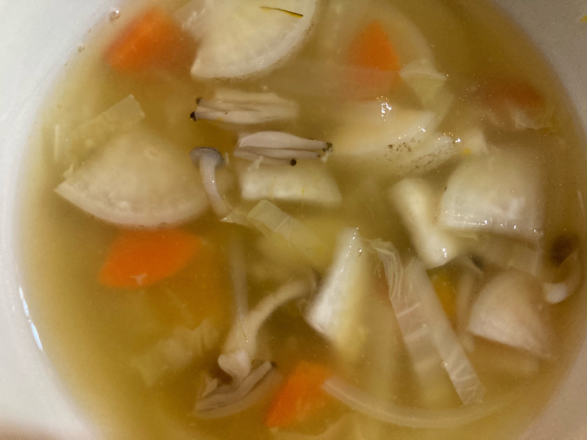 白菜と大根とにんじんとしめじとごぼうの和風スープ