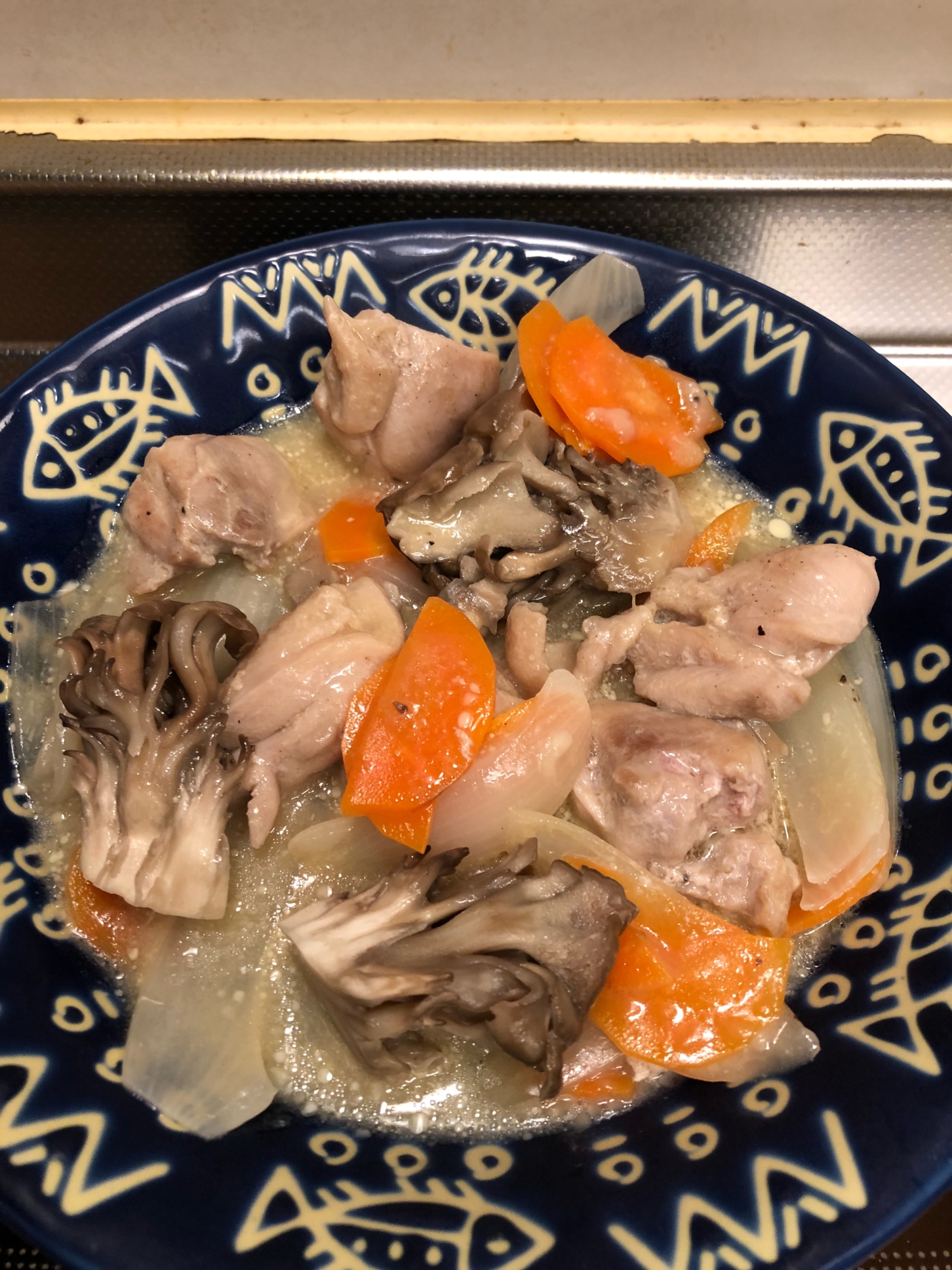 フライパンde鶏肉の舞茸のクリーム煮^_^