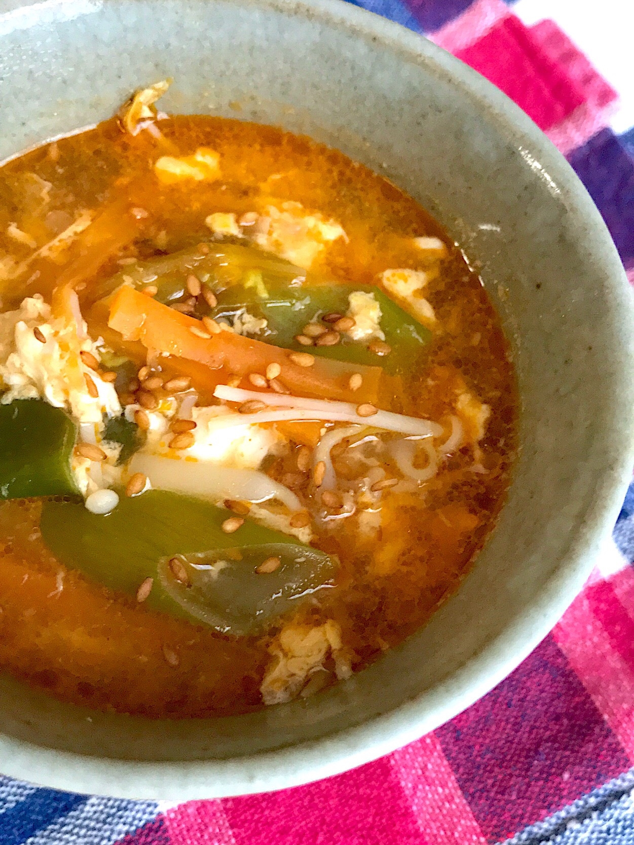 キムチと卵の中華スープ