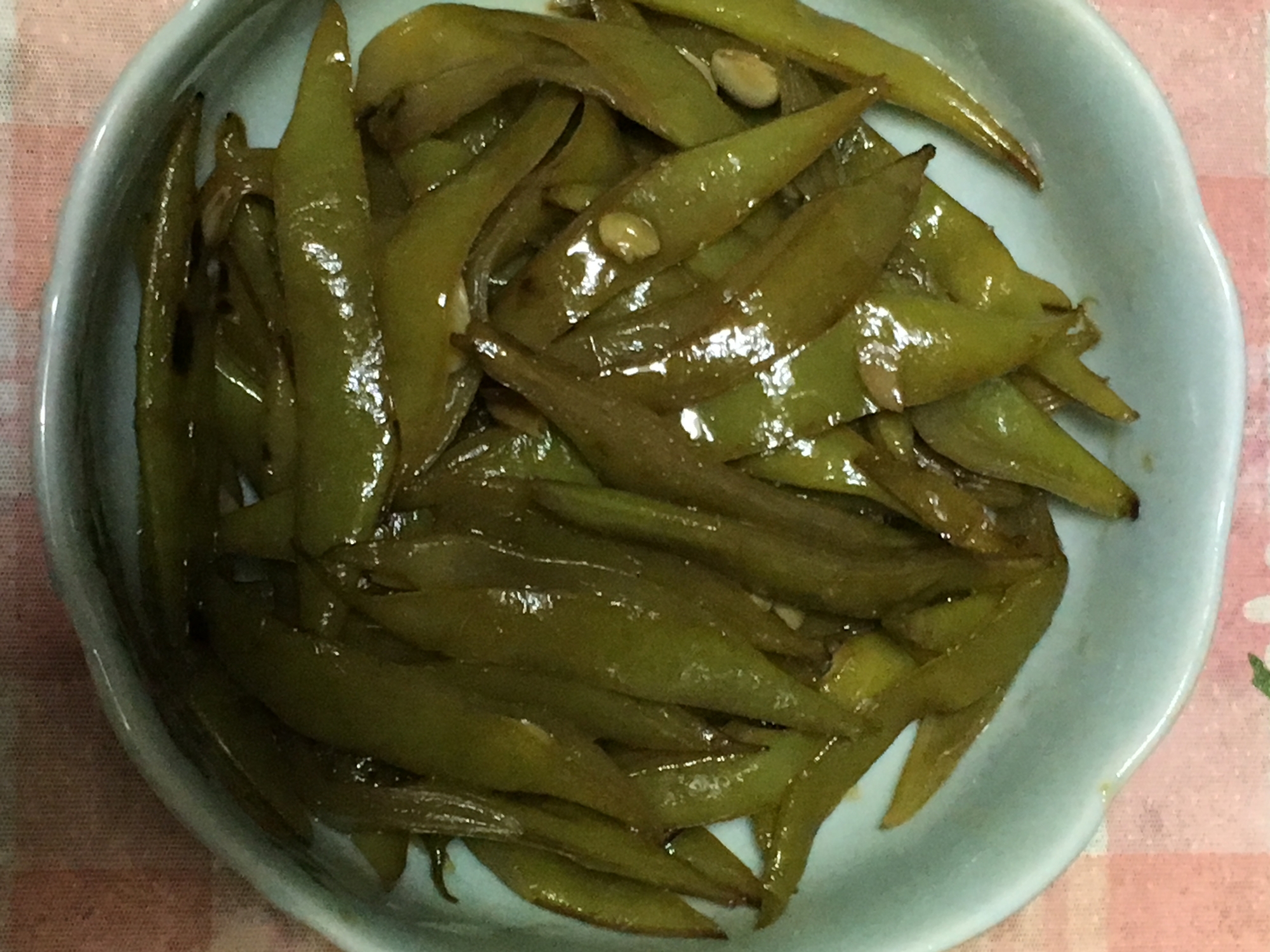 ささげのみりん醤油炒め