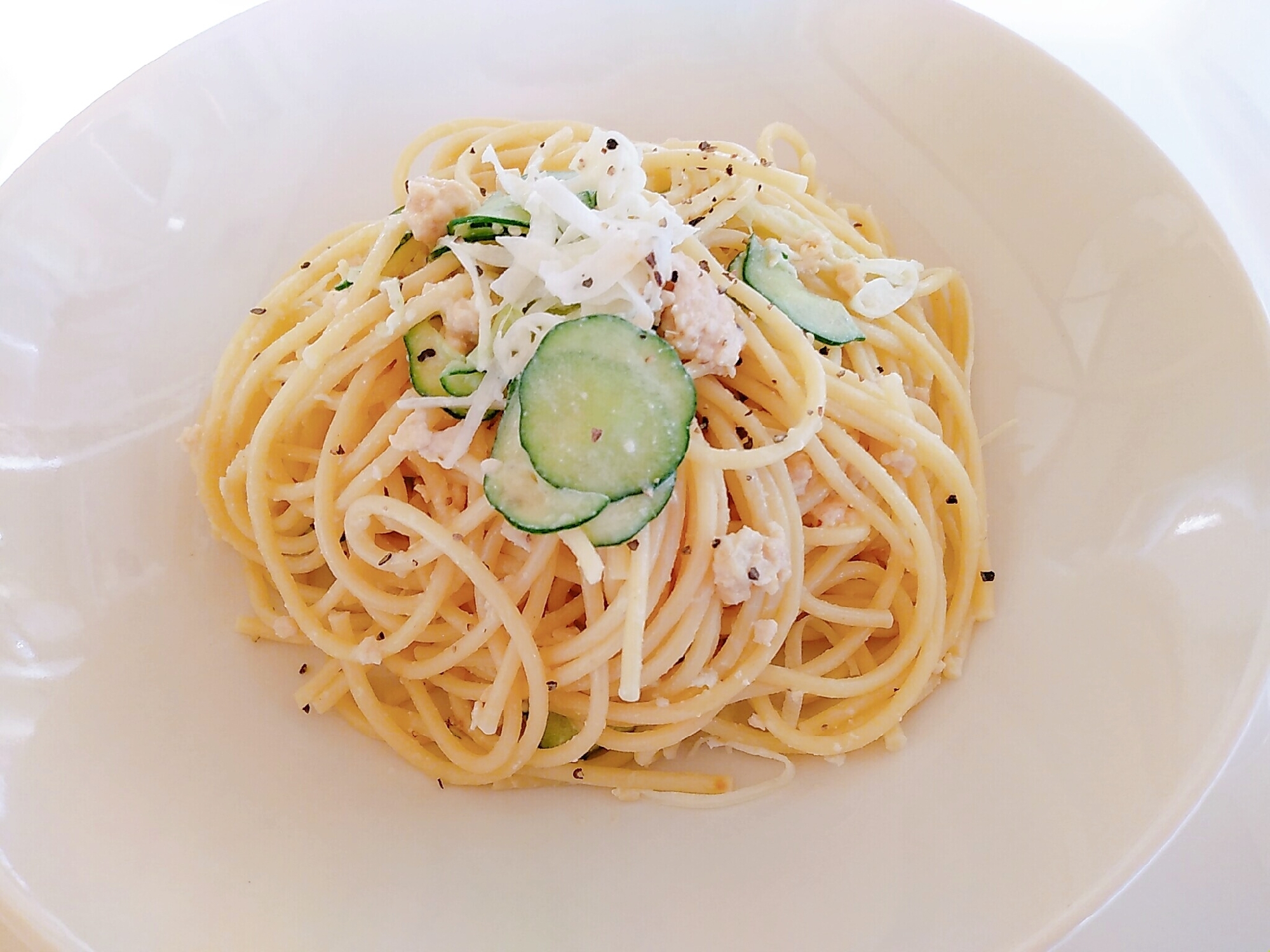 味噌風味の鶏挽入り♡あっさりサラダパスタ