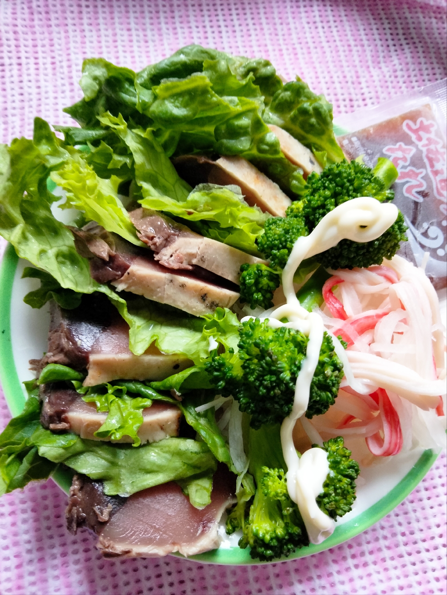 野菜で食べる☆藁焼きカツオ