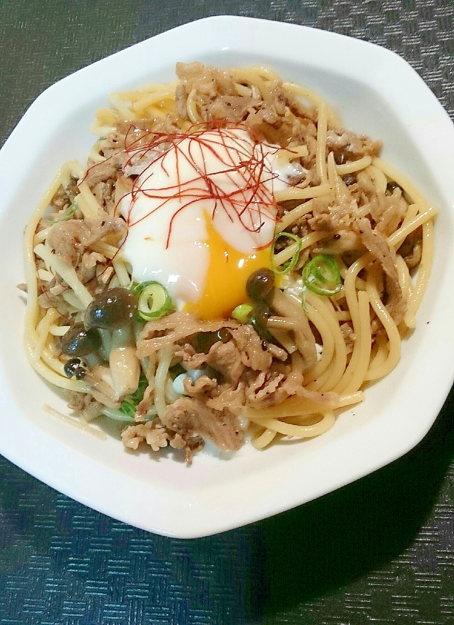 牛としめじの和風パスタ