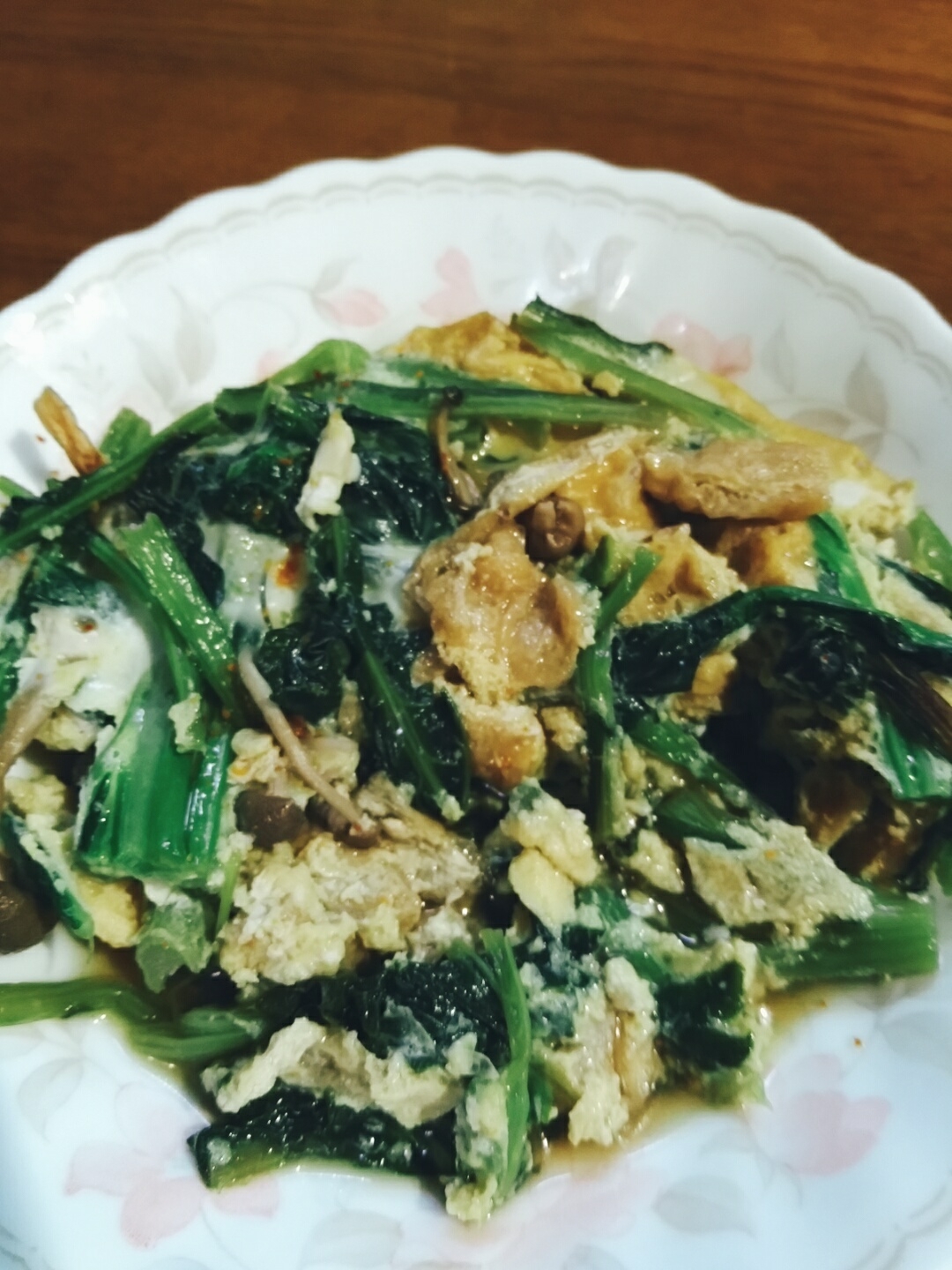 かき菜と油揚げの卵とじ レシピ 作り方 By エミ子のお手軽キッチン 楽天レシピ