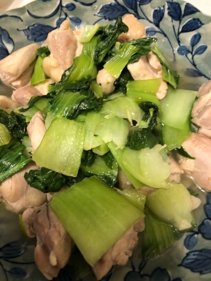 鶏肉とチンゲン菜の生姜炒め煮