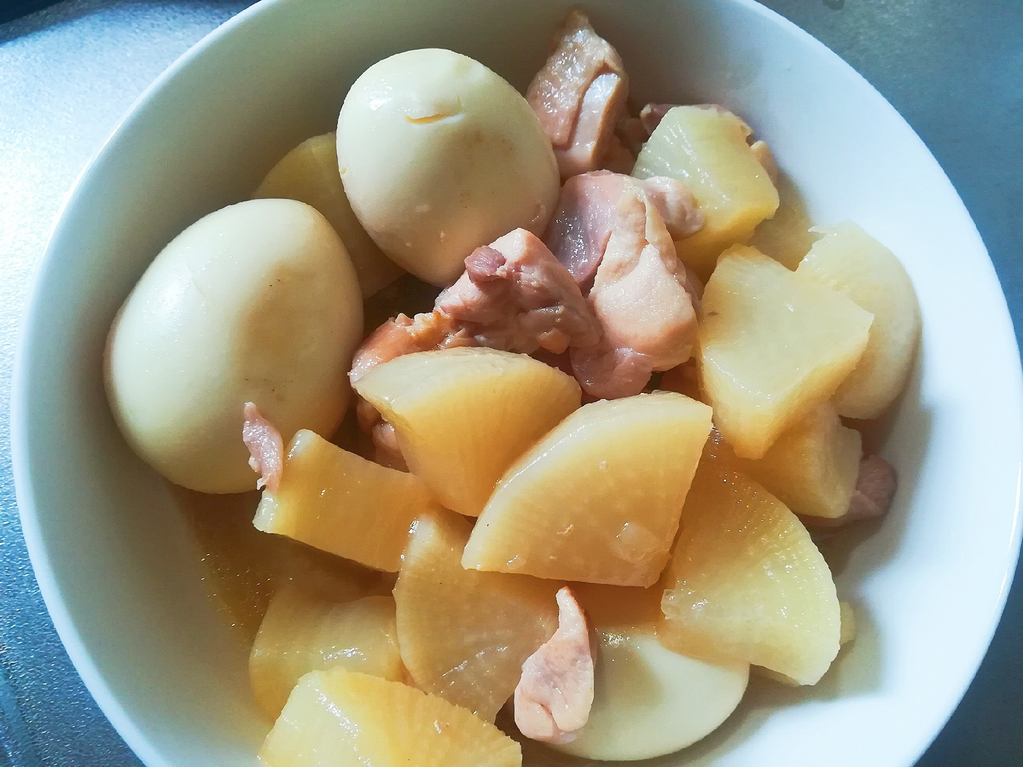 鶏肉と大根と卵の煮物