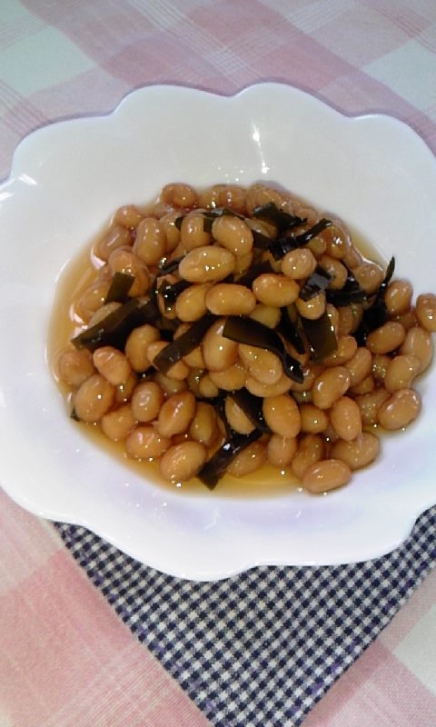 大豆の昆布煮♪