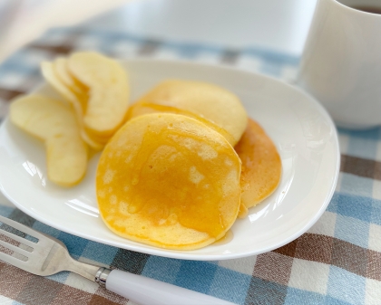 いつものパンケーキとは違いふわふわになり美味しかったです◡̈⋆