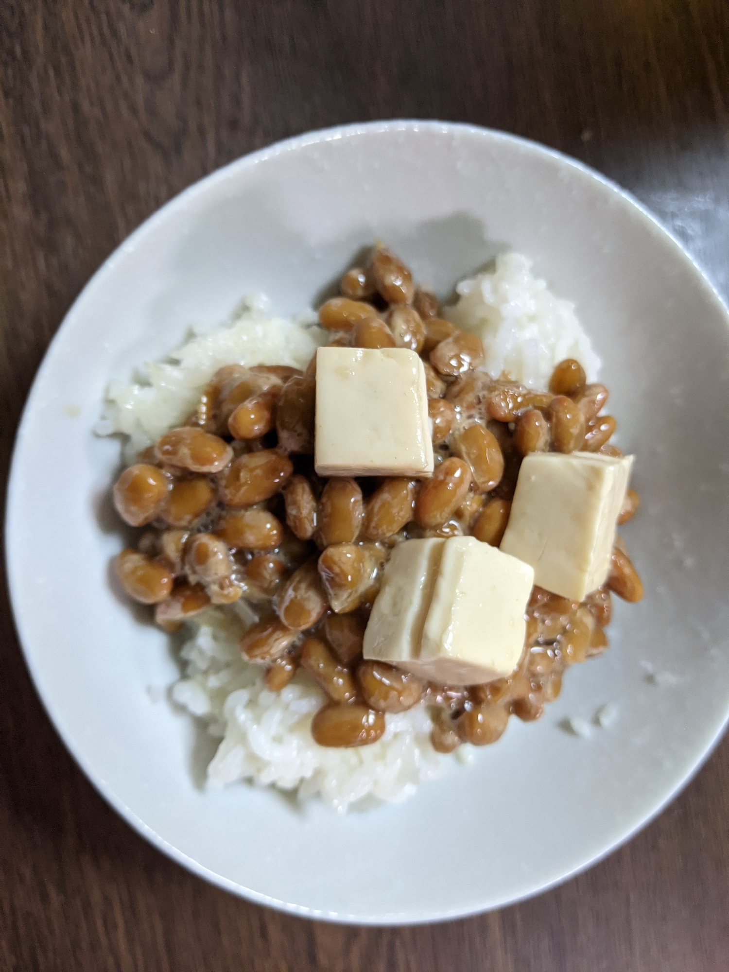 豆腐乗せ納豆ご飯