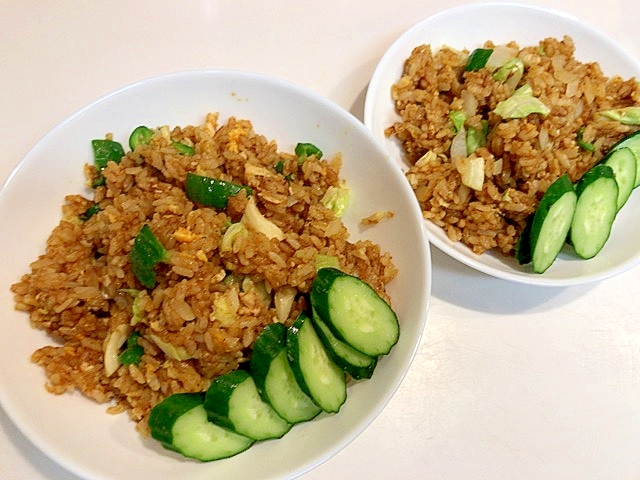 野菜たっぷり☆ルウで作るカレーチャーハン